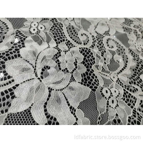 Popular Nylon Flower Pattern Lace Fabric